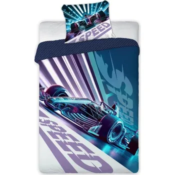 Povlečení Bavlněné povlečení BOLID 030 160x200 cm + 70x80 cm fialovo-modré