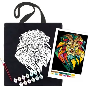 kreativní sada Malování podle čísel na textil – kreativní sada taška Lev