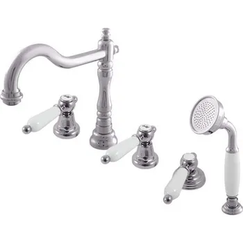 Vodovodní baterie MORAVA RETRO - Vanová baterie 5-otvorová, Chrom MK564.0P, RAV Slezák Barva: Chrom, Rozměr: 1/2"