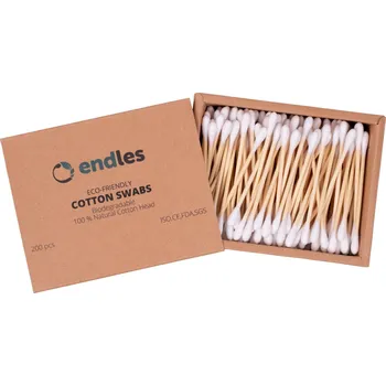Kosmetická sada Endles by Econea Vatové tyčinky do uší (200 ks) - z bambusu a bavlny