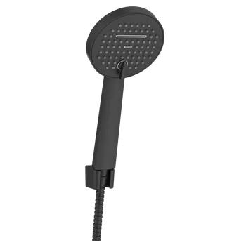 Tyč na sprchový závěs Invena Kalitea, 1-bodová ruční sprchová souprava, 2-funkce, černá matná, INV-AU-72-M04-V