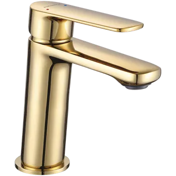 Vodovodní baterie Kuchinox Gava, umyvadlová baterie h-150, zlatá lesklá, LAV-BQG_G22D