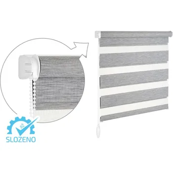 Roleta ZEBRA-SHOP Roleta DEN A NOC / KOMPLET / PREMIUM / ŠEDÝ MELÍR / BH 17AG Výška: 150, Šířka: 32, Strana ovládání: vlevo