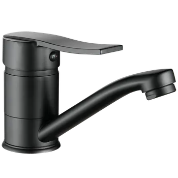 Vodovodní baterie Kuchinox Madera, umyvadlová baterie s otočným ramenem, černá matná, LAV-BQM_726D