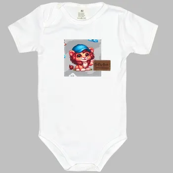 Bodyčko - Bílé Lvíček - krátký rukáv Velikost: 80