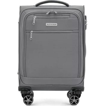 Měkký šedý kabinový kufr z polyesteru | WITTCHEN | 56-3S-171-00