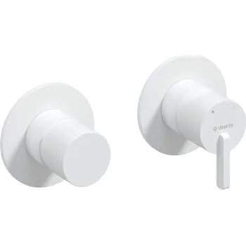 Vodovodní baterie Deante Silia, podomítková sprchová baterie s přepínačem, horizontální, bílá matná, DEA-BQS_A46P