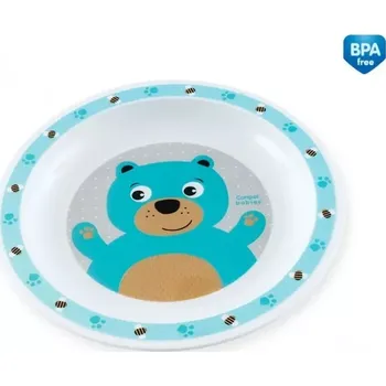 Canpol babies Plastový talířek Méďa Tyrkysový