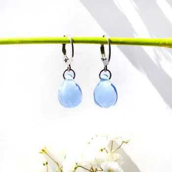 Náušnice Victoria's fields Šperk z pravého českého skla - Náušnice Nebeský polibek Stříbrná