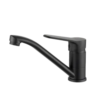 Vodovodní baterie Kuchinox Atez, umyvadlová baterie s pohyblivým výtokem, černá matná, LAV-BTK_726D