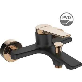 Vodovodní baterie Kuchinox Alanis, nástěnná vanová baterie 150mm, černá-růžové zlato, LAV-BQI_810D