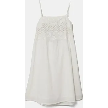 Dámské šaty Dětské bavlněné šaty United Colors of Benetton bílá barva, mini, 4Q2LCV03H 4Q2LCV03H.G.Seasonal 00X, vel. 160