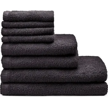 Ručník Černé rychleschnoucí/froté bavlněné ručníky a osušky v sadě 8 ks Quick Dry – Catherine Lansfield ID_1802005