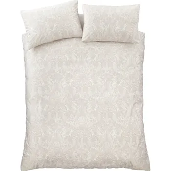 Povlečení Béžové sametové povlečení na dvoulůžko 200x200 cm Bridgerton Regal Birds – Catherine Lansfield ID_1799960