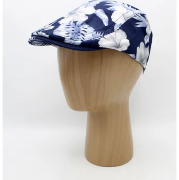 Čepice Fiebig - Headwear since 1903 Pánská letní modrá bavlněná bekovka s tropickým vzorem od Fiebig - limitovaná kolekce Velikost: 57 cm (M)