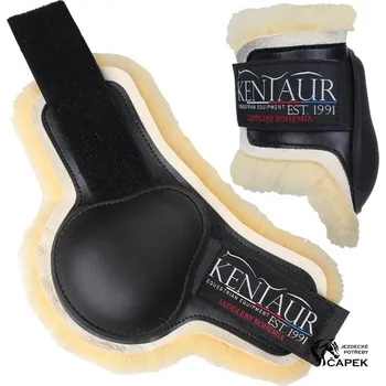 Koňské kamaše Strouhavky Kentaur -PROFI JUMP: PRAVÝ BERÁNEK- - Černá/Přírodní - Full