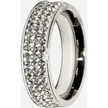 Prsten Prosperk Prstýnek z oceli se třemi řady zirkonků Velikost prstenů: 6 (EU: 51-53)