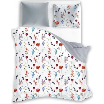 Povlečení Bavlněné povlečení PURE COTTON 012 220x200 cm + 2x 70x80 cm bílé/šedé