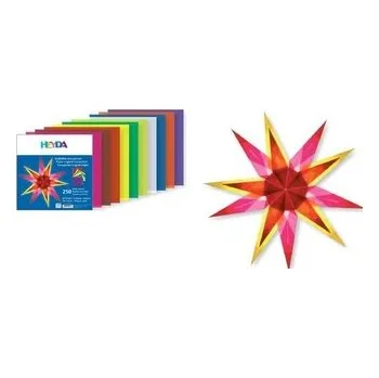 Barevný papír Origami papír 250ks transparentní mix barev - 10x10cm, 40g/m2