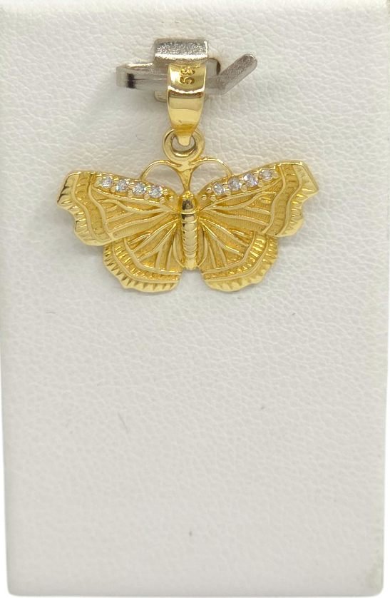 Přívěšek motýl se zirkony, 1,65 g, Au 585