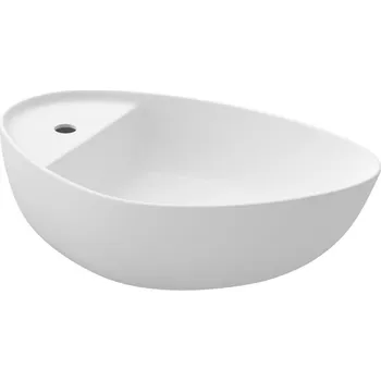 Umyvadlo Cersanit Moduo, asymetrické umyvadlo na desku 55x35,5x14 cm, bílá lesklá, K116-155