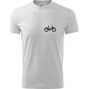 Obrázek kola na prsu městské kolo - Tričko dětské bavlněné - 98 cm / 2 roky ( Světlešedý Melír )