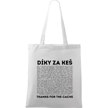 Díky za keš (v různých jazycích) - Taška bavlněná - 42 x 38 cm ( Bílá )