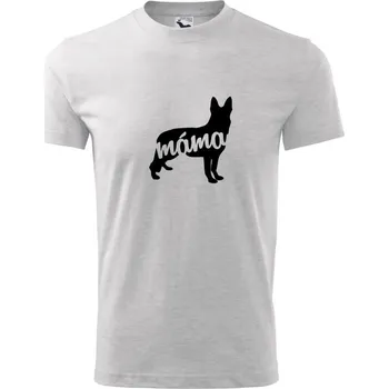 Chlapecké tričko Německý ovčák máma obrys - Tričko dětské bavlněné - 134 cm/8 let ( Světlešedý Melír )