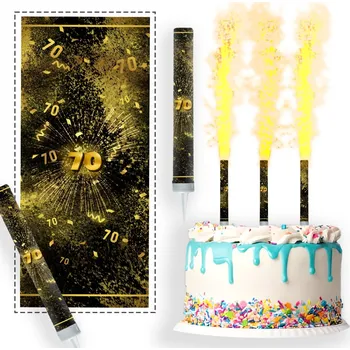 Party dekorace DORTOVÁ FONTÁNA DEKORACE NA 70. NAROZENINY RACA SVÍČKA PÁRTY 12 cm