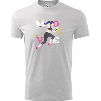 Běhání - move - Tričko dětské bavlněné - 98 cm / 2 roky ( Světlešedý Melír )