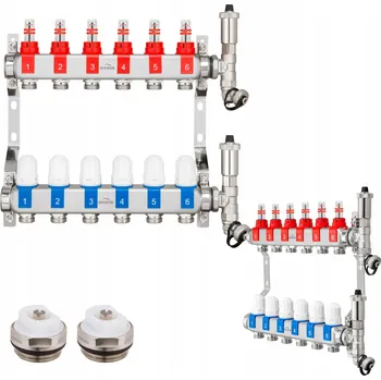 rozdělovač topení ROZDĚLOVAČ NEREZOVÝ PRO PODLAHOVÉ TOPENÍ INOX PLUS 6-OKRUHOVÝ. PROV