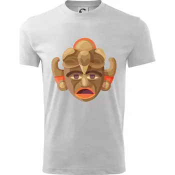 Chlapecké tričko Mayové maska černoch - Tričko dětské bavlněné - 98 cm / 2 roky ( Světlešedý Melír )