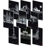 Elisa poznámkový blok - Metropole v noci, A4, 70 g, 70 listů, linka, mix 9 motiv