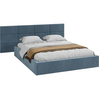 Postel Čalouněná postel DENVER 90x200 s kovovým zdvižným roštem PARIS MODRÁ
