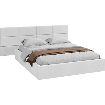 Postel Čalouněná postel DENVER 90x200 s kovovým zdvižným roštem PARIS BÍLÁ