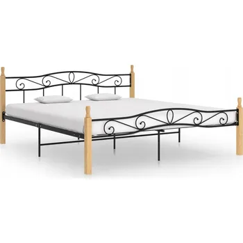Postel Manželská postel kovová Greatstore 200x200 černá