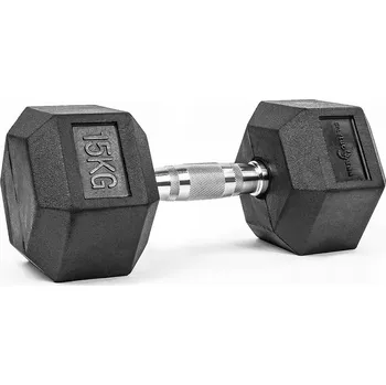 Potažené/pogumované činky s pevnou váhou Pretorians 1x 15 kg