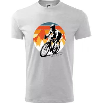 Chlapecké tričko Cyklista - Mountains! This is it! - Tričko dětské bavlněné - 98 cm / 2 roky ( Světlešedý Melír )