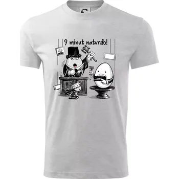 Chlapecké tričko 9 minut natvrdo - Tričko dětské bavlněné - 122 cm/6 let ( Světlešedý Melír )