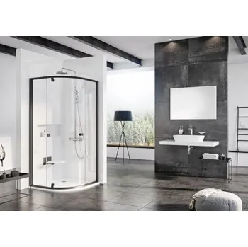 CONCEPT PIVOT STYLE PT-PSKK3 sprchový kout 80x80 cm, R500, pivotové dveře, černá/sklo transparent