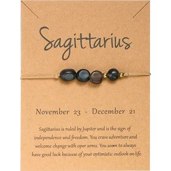 Náramek Náramek se znamením zvěrokruhu z přírodního kamene | pletený náramek, ruční výroba - BR23Y0720-6