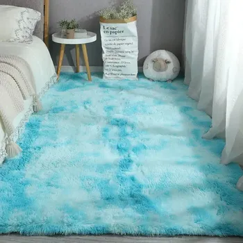Koberec Hebký koberec k posteli 40x60 cm | koberec, dekorace - Přechod nebesky modré , 40cmx60cm