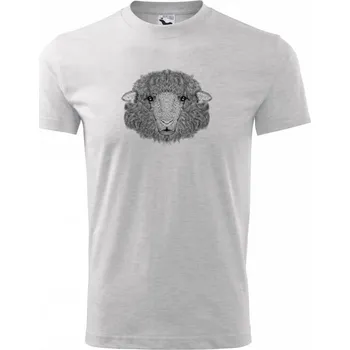 Chlapecké tričko Ovce kresba - Tričko dětské bavlněné - 98 cm / 2 roky ( Světlešedý Melír )