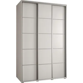 Šatní skříň Šatní skříň s posuvnými dveřmi DAVOS 4, 160cm | Bílá / stříbrné pojezdy