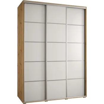 Šatní skříň Šatní skříň s posuvnými dveřmi DAVOS 4, 170cm | DUB Artisan / bílá / stříbrné