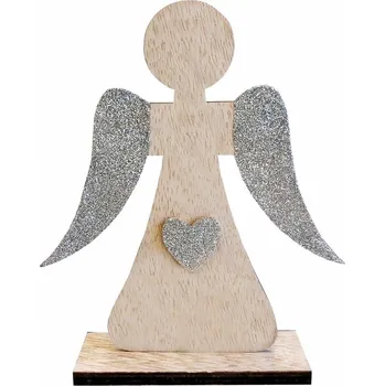 Vánoční dekorace Goba s.r.o. 2009279 anděl 16 cm přírodní, stříbrná