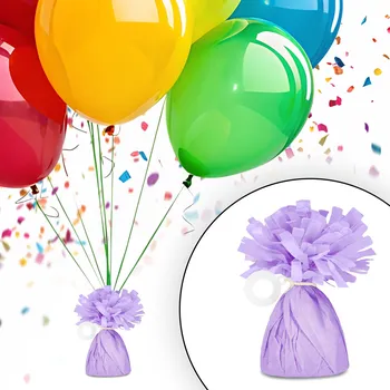 Party dekorace ZÁVAŽÍ NA BALÓNKY S HELIEM FIALOVÁ PAPÍROVÁ DEKORACE NA NAROZENINY SVATBA