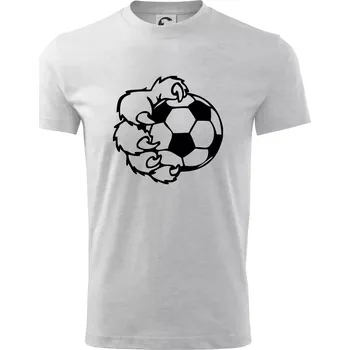 Medvědí tlapa fotbal - Tričko dětské bavlněné - 98 cm / 2 roky ( Světlešedý Melír )