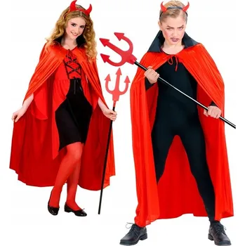 Karnevalový kostým PLÁŠŤ ĎÁBEL ČERT ČERVENÝ 110 CM DĚTSKÝ HALLOWEEN