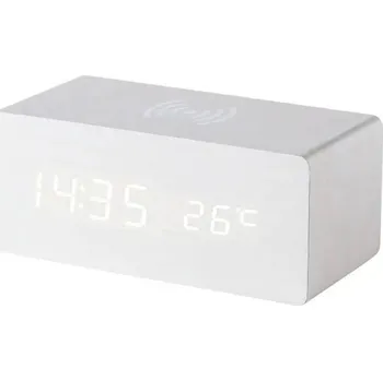 Budík Digitální dřevěný budík s led displejem | budík, stolní hodiny - A